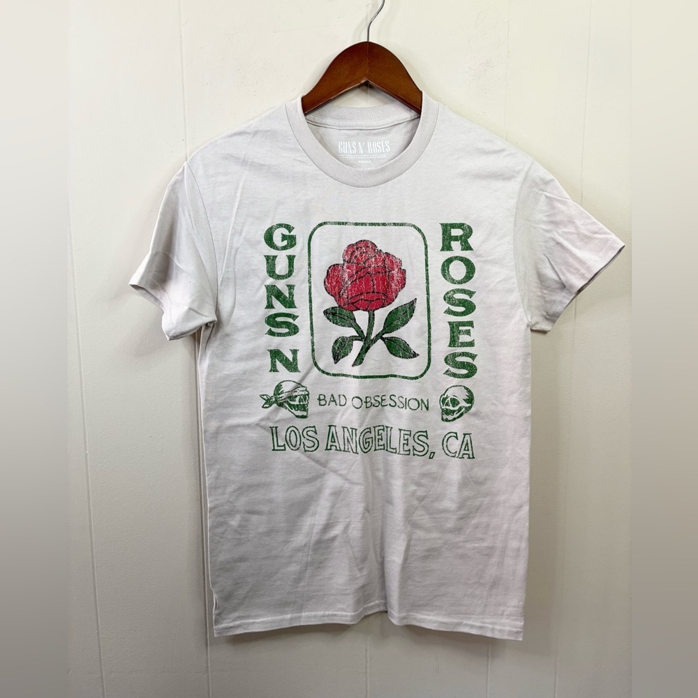 Guns N' Roses Bad Obsession grey t-shirt size SM band tee short sleeve new